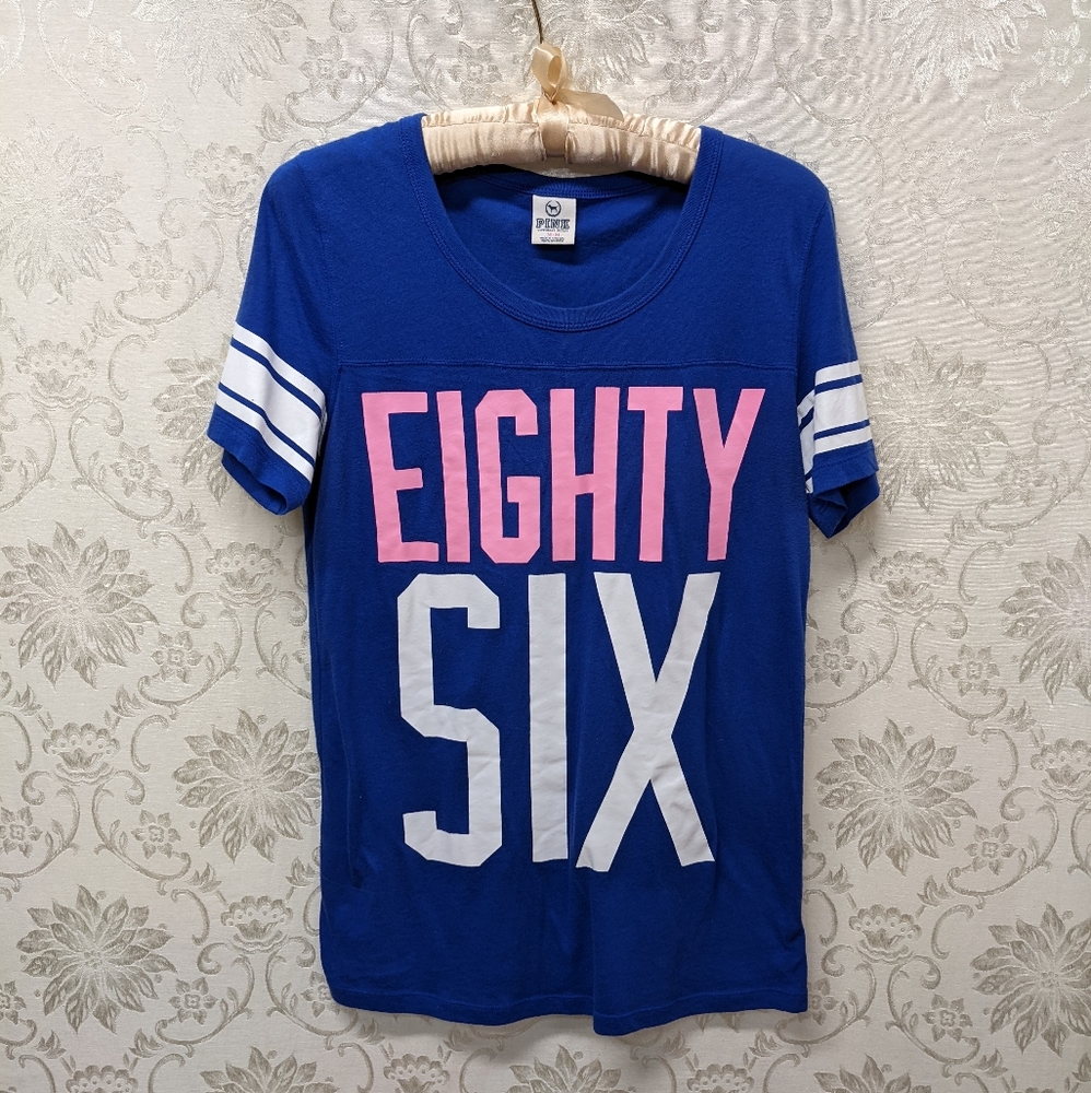 Victoria's Secret "Eighty Six" Blue T-Shirt Size M